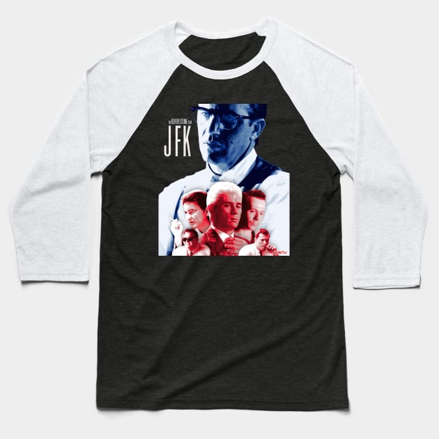 JFK Movie custom poster 1 Baseball T-Shirt by Nonesz Workshop